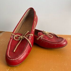 Red Leather Sperry Loafers
